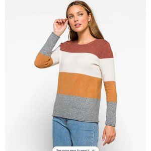 PINQUE sz M Gina Crew Neck striped Sweater